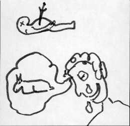 Vignetta con figlio che fa finta di soffrire per il papi dopo averlo ammazzato